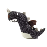 Knit Dino Black Plush Pet Toy