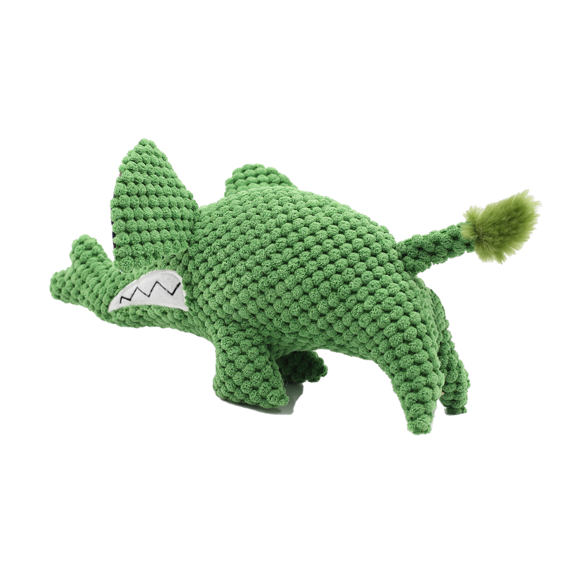 Angry Green Rhino Plush Pet Toy