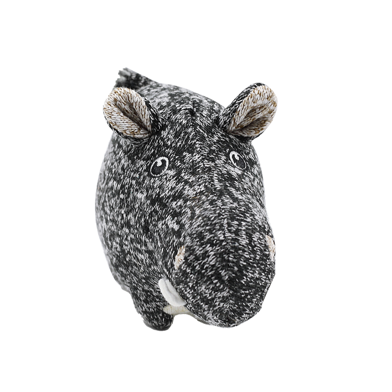 Knit Hippo Plush Pet Toy